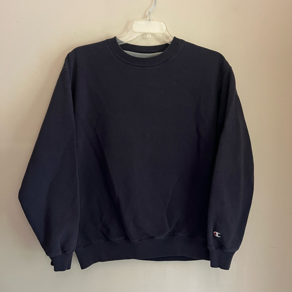 Champion Men's Navy Crewneck Sweatshirt Size Large